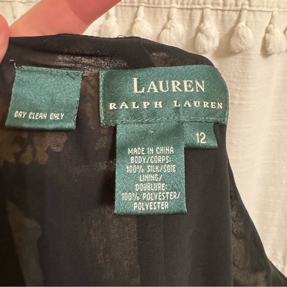 Vintage Ralph LaurenSilk Floral Fairy Skirt Black Romantic Cottagecore Size 12 - Picture 9 of 12